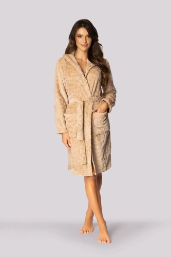 Leopard szlafrok damski Envie beige