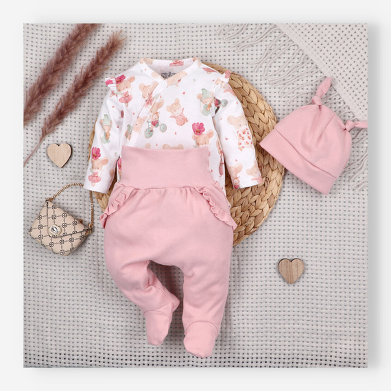 ABN-5699 Nini Półśpiochy Niemowlęce Małe Myszki 100% Bawełna Organiczna