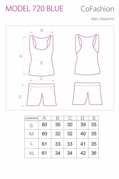 MODEL 720 Piżama damska CoFashion Marc Massimo - niebieski
