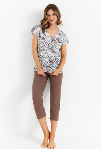 483 Piżama damska  Cana - niebieski czekoladowy