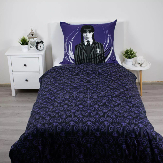 Pościel bawełniana Wednesday Handy Thing 140x200 Jerry Fabrics fioletowa