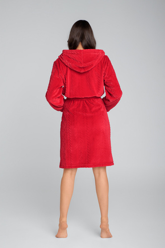 Zala Szlafrok damski polarowy Italian Fashion - czerwony