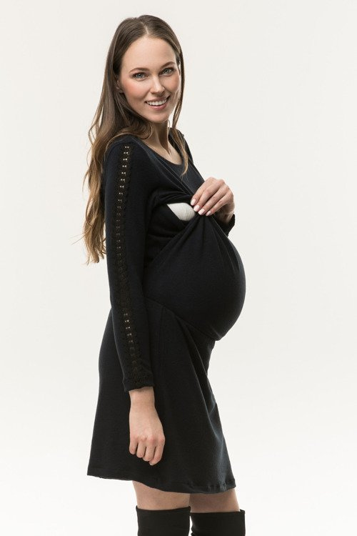 Sukienka ciążowa i do karmienia Crochet Cool Mama grafit