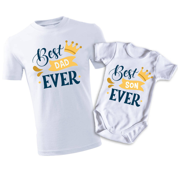 "BEST DAD + BEST SON" Moocha Komplet dla taty i syna koszulka + body