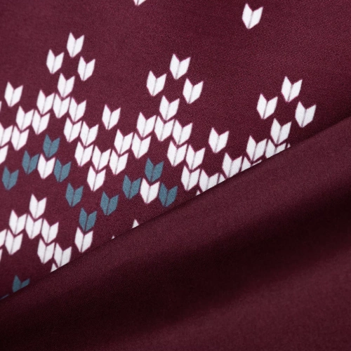 Matt Pościel świąteczna mikrowłókno Eurofirany bordowy– zdobiona nadrukiem w stylu skandynawskim