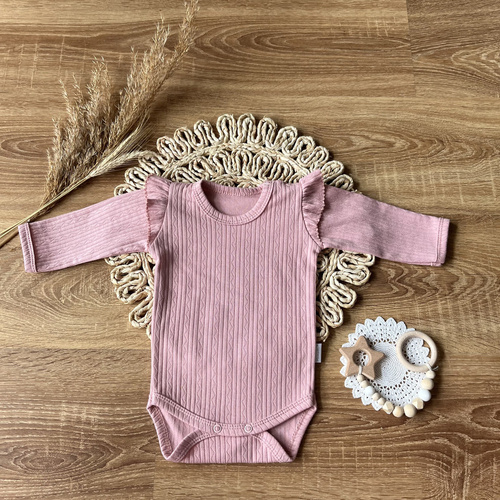BDAG006 EkoBaby Mamatti Body z długim rękawem - różowy