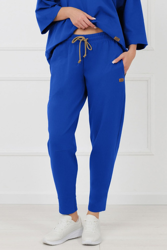 Spodnie dresowe Kaori Italian Fashion bawełna-kobalt