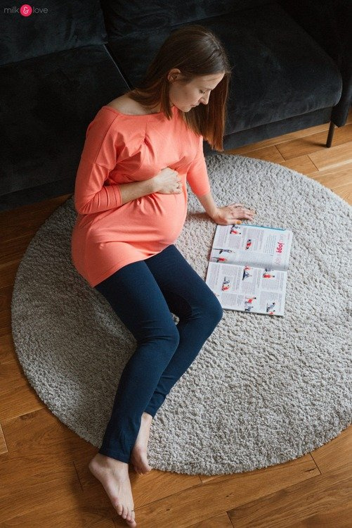 Legginsy ciążowe z wysokim pasem Milk&Love granatowe