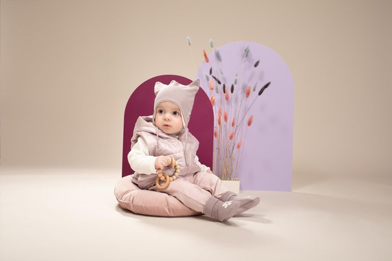 Happiness Pinokio Wiązana Czapka niemowlęca - szary