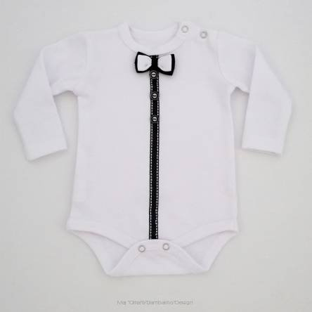 Dżentelmen Bambarillo Body z długim rękawem biały