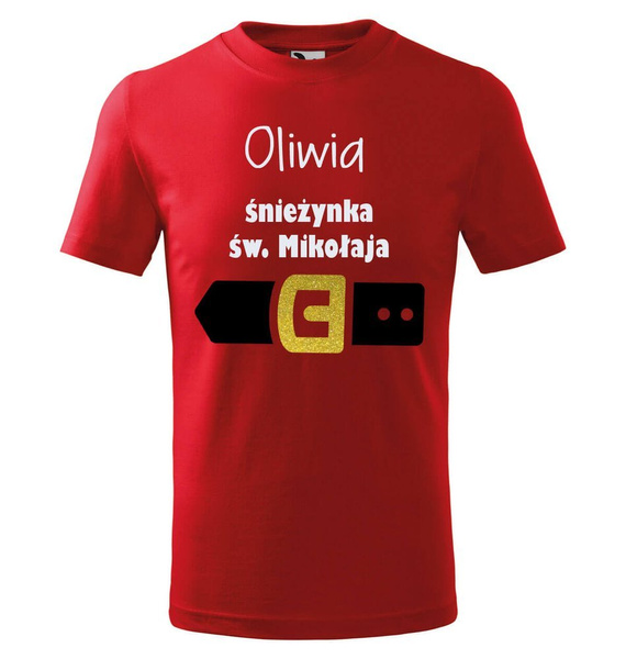  "Śnieżynka św. Mikołaja"  Moocha Koszulka dziecięca świąteczna czerwony 
