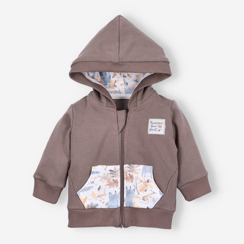 Skarby Jesieni Bluza dresowa z kapturem z bawełny organicznej Nini brązowy