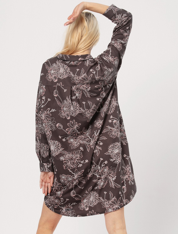 LND 817 Koszula damska Key -grafitowy