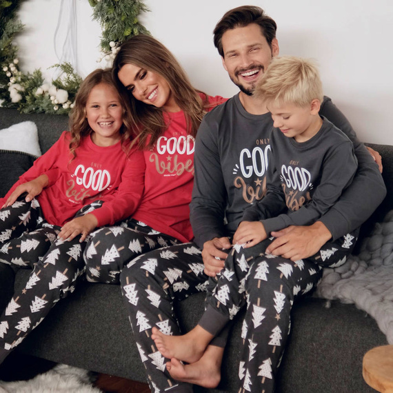 4312 "Good Vibes" Piżama Damska Doctor Nap - spruce red