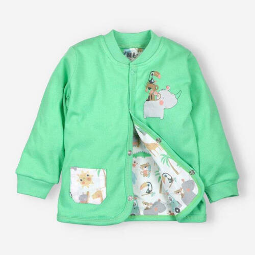 Sawanna Bluza dresowa rozpinana z bawełny organicznej Nini zielony