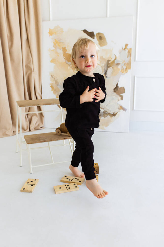 "Natural Waffel" Makoma Bluza polo black