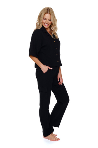 7236 Piżama Damska Muślin Doctor Nap - black