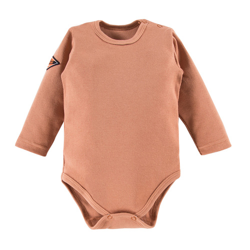 Jump Eevi Body z długim rękawem prążkowane - beżowy