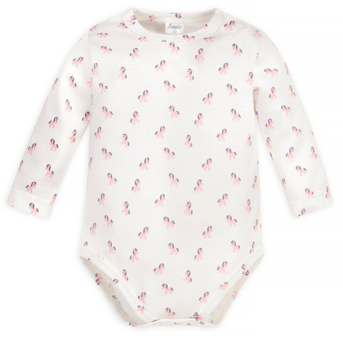 Lovely Day Pinokio Body niemowlęce - ecru koniki