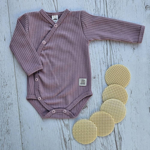 "Natural Waffel" Makoma Body dzidziuś z długim rękawem pink