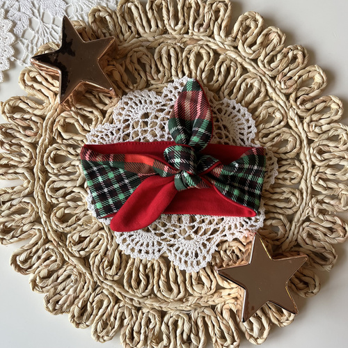 Opaska Świąteczna Pin-up w Kratkę Czerwono-Zieloną dla Dziewczynki Mamatti OP02 Merry Christmas