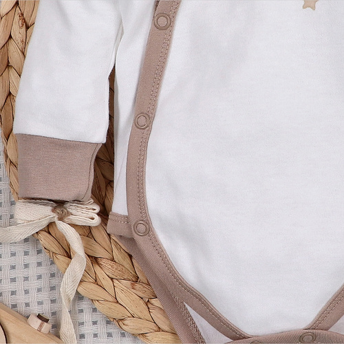 ABN-5502 Sky Journey Body kopertowe Nini ecru | Bawełna organiczna dla noworodka