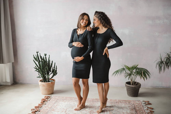 Tummy Sukienka ciążowa i do karmienia z dzianiny w prążek Milk&Love czarny