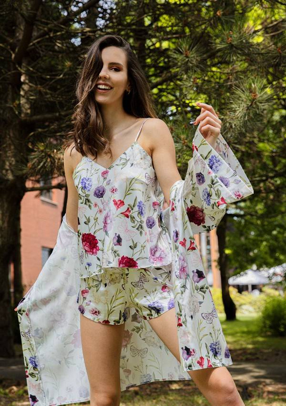 DK-KK Flowers Komplet piżama damska DKaren - 5 biały