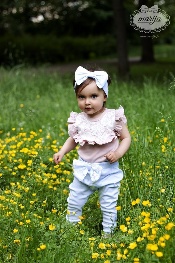 2116K Julietta Opaska z kokardką Marija - błękitny