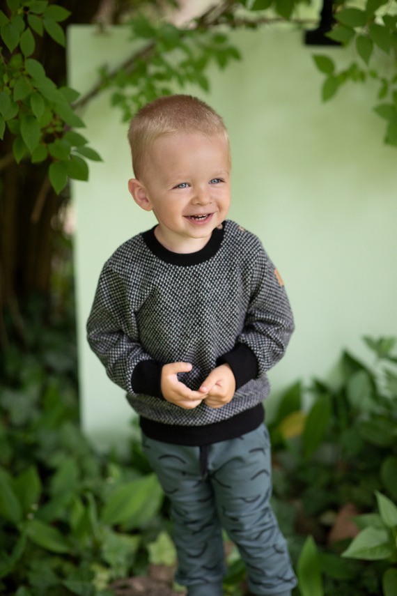 Le Tigre Pinokio Sweter dla chłopca- czarny