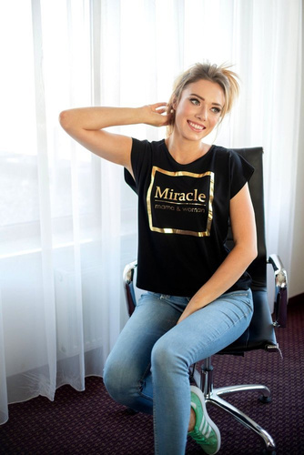 014  Bluzka T-shirt krótki rękaw MIRACLE- granat