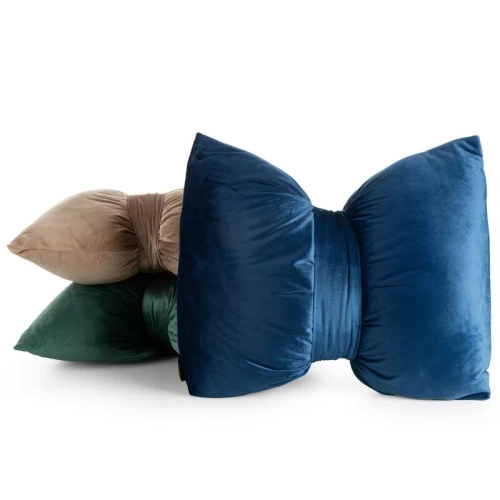 Kokarda Poduszka świąteczna Eurofirany beżowa 45x55 – welwetowa kokarda