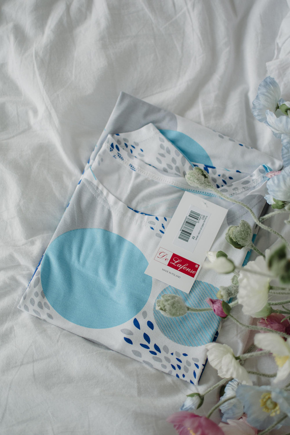 860 Amelia Koszula nocna De Lafense – krótki rękaw, miękka wiskoza - turkus