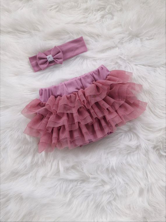 Bloomers Bambarillo ze spódniczką tiulową wrzosowy 