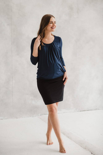 Kangaroo Milk&Love bluzka ciążowa i do karmienia z rękawem 7/8 granatowy