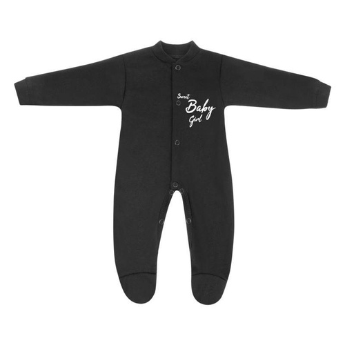 "Black & White" Pajac bawełniany dla dziewczynki Terjan - czarny