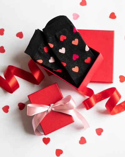 M30D Serce Italian Fashion Skarpety męskie - czarny