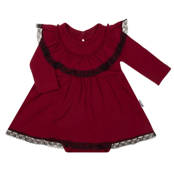 Sukienko-body 163176 "Magia Świąt" Nicol - bordo