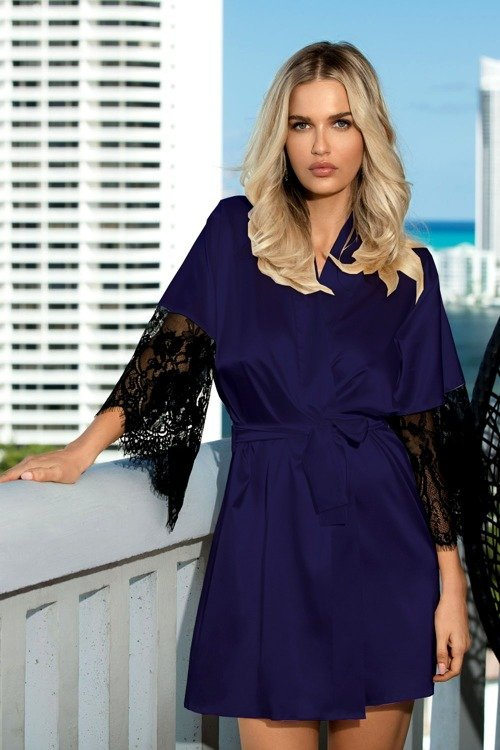 Dagmara Satynowy Szlafrok Damski DKaren - borowy