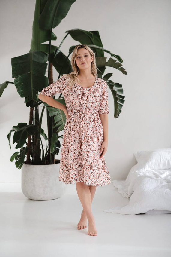 Lovely Dress Midi Milk&Love sukienka ciążowa i do karmienia paisley na turkusie