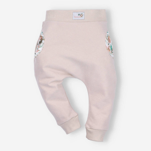 Pink Flowers Spodnie dresowe z bawełny organicznej Nini różowy