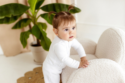  "Natural Waffel" Makoma Body dzidziuś z długim rękawem white