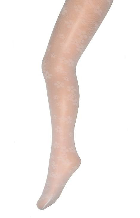 RAM-012 Rajstopy ażurowe 30 den Yo! - 53 biały kwiatki