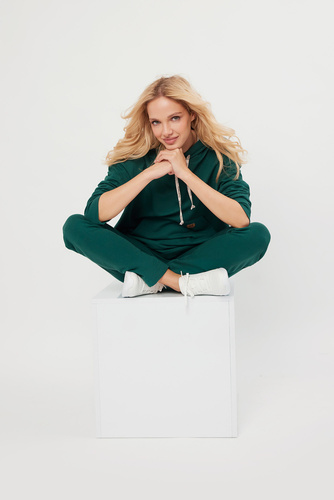 Lagos Bluza damska z kapturem Italian Fashion - c. zielony 