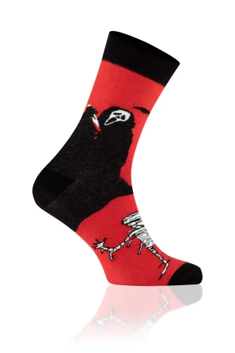 S146D Dracula Italian Fashion Skarpety długie - czarny/czerwony/biały