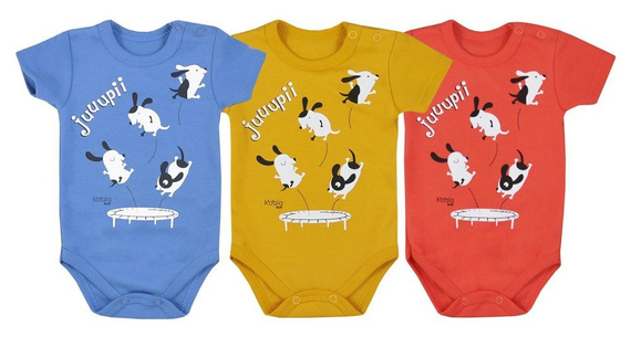 Bawełiane Body krótki rękaw "JUPI LATO" Koala- czerwony