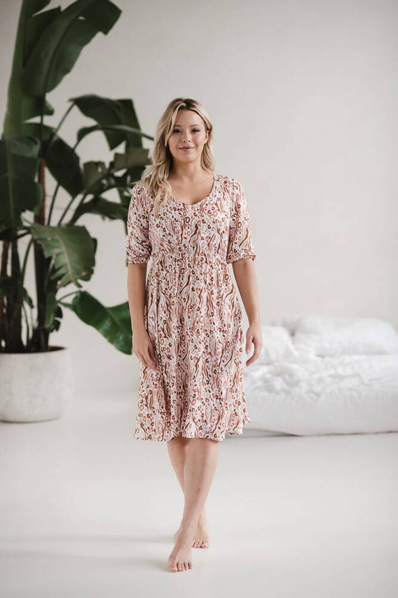 Lovely Dress Midi Milk&Love sukienka ciążowa i do karmienia paisley na turkusie