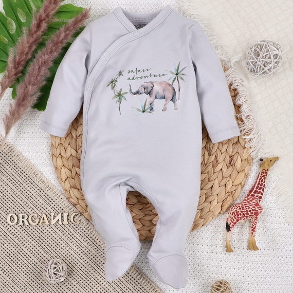 ABN-4301 Safari Adventure Pajacyk z bawełny organicznej Nini - szary 