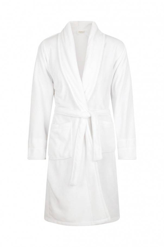 Żona + Korona Szlafrok damski polarowy ByShelly - biały/złoty