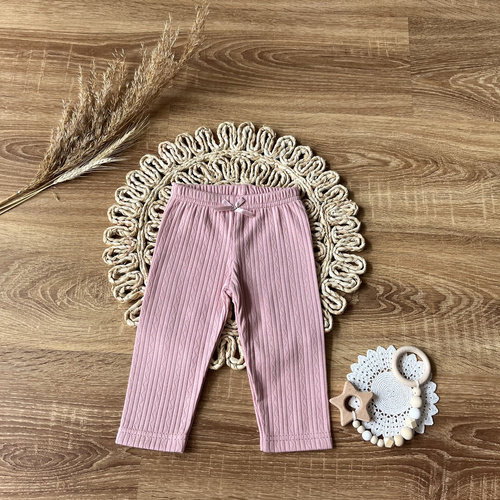 SLAG006 EkoBaby Mamatti Spodnie dziewczęce - różowy
